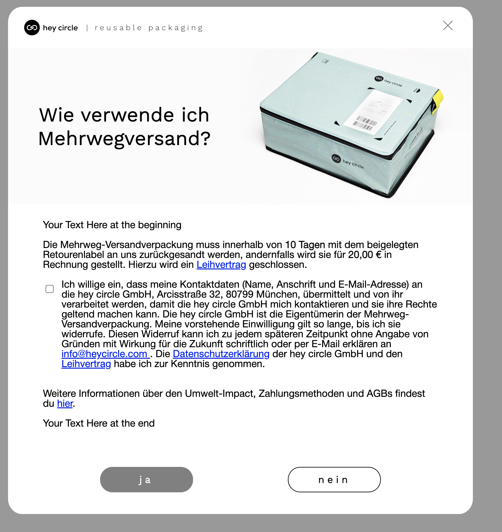 hey circle popup with prefix and suffix